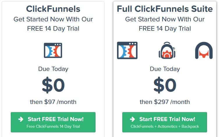 Prix de ClickFunnels