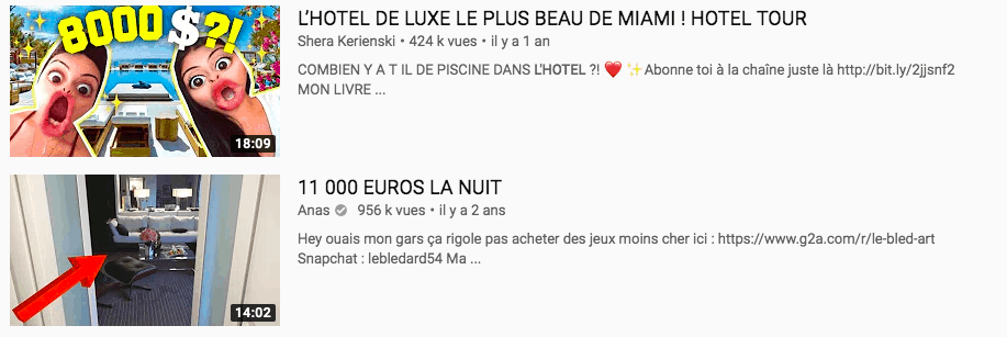 Vidéos avec lien d'affiliation sur Youtube