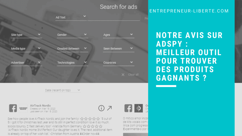 Notre avis sur Adspy : meilleur outil pour trouver des produits gagnants ?