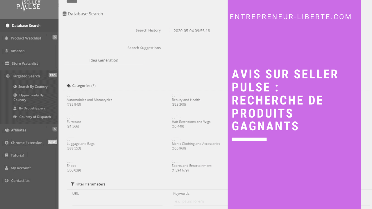 Avis sur Seller Pulse recherche de produits gagnants